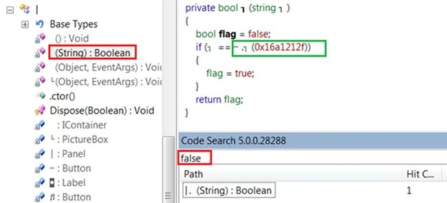 String via code search