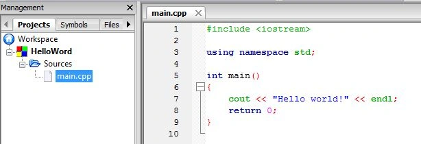 cpp file default code