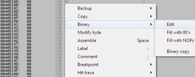 Binary Editing in Target