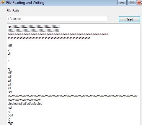 File reading and writing