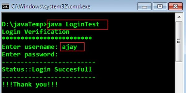 java login test page