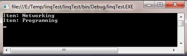 Program output
