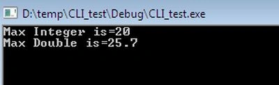 console output