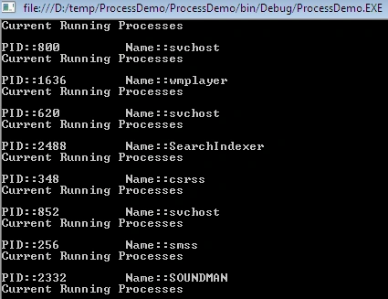 running pid