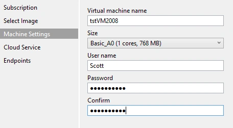 machine settings