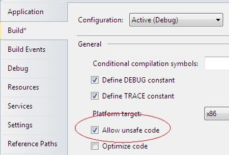 allow unsafe code