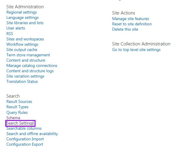 Search Settings