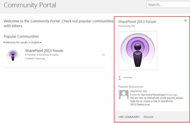 Community details