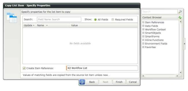 Specify properties