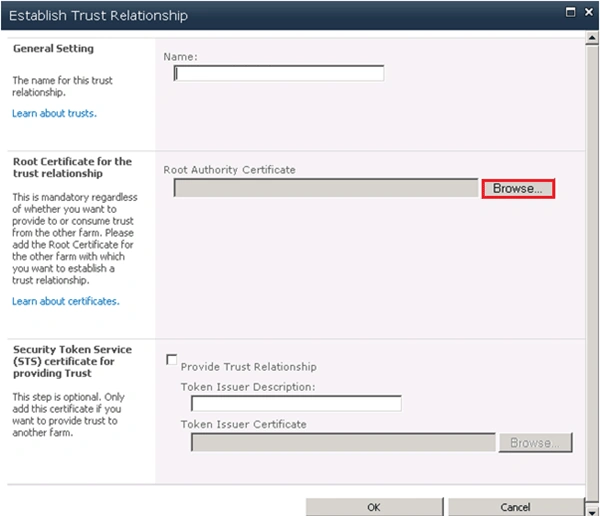 Add the SSL Certificate into SharePoint