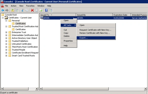 SSL/TLS secure channel Certificate
