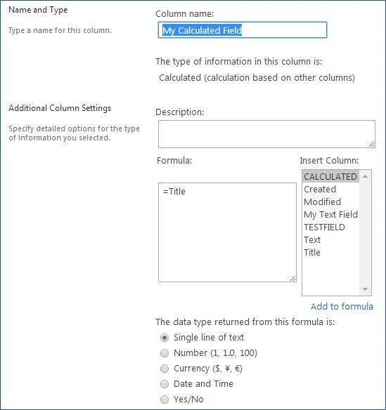 new calculated field