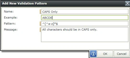 Add new validatin pattern