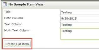 Create List Item