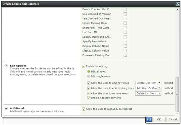 additional options