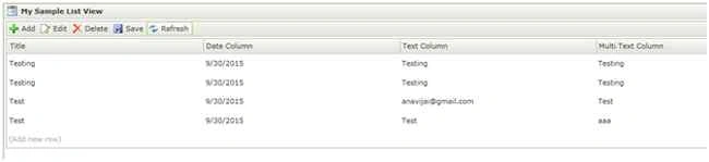 My Sample List View