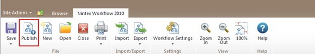 Publish button