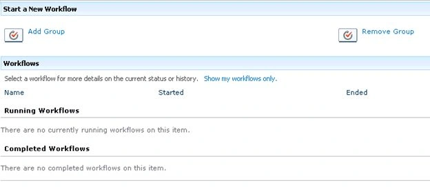 Add Group workflow