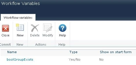created Workflow variable
