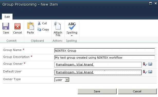 Workflow new item