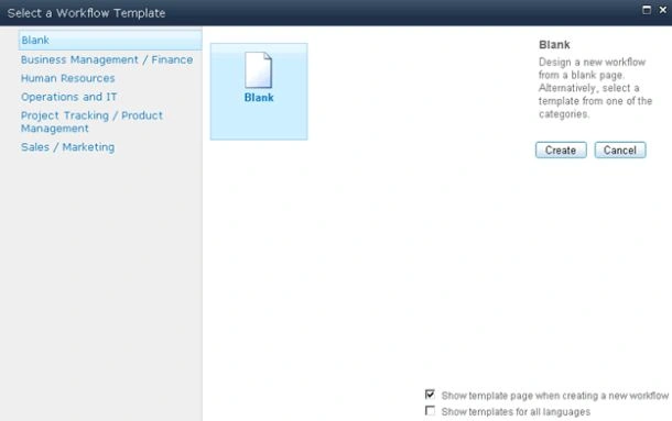 Select a Workflow Template