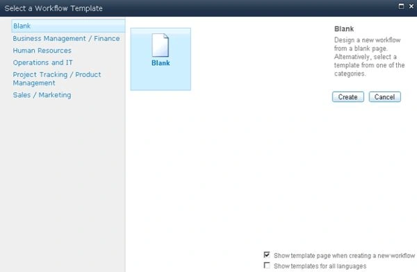 Create blank Workflow in Nintex