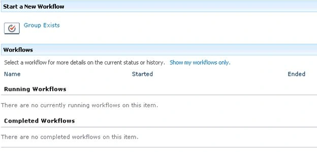 Group Exists workflow