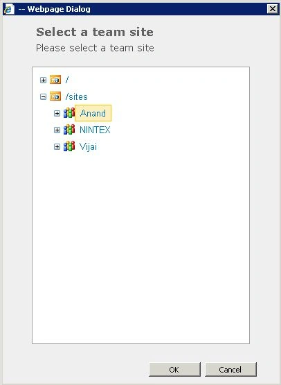 Select Site in Workflow