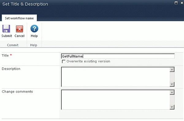 Change Comments for workflow