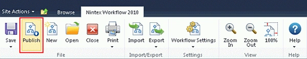 publish the workflow