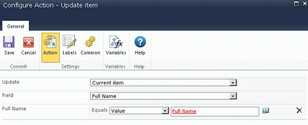 Set the value for workflow