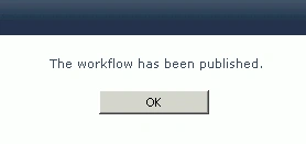 SharePoint workflow published successfully