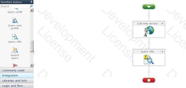 Query XML action