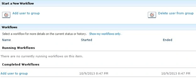 Add user to group workflow