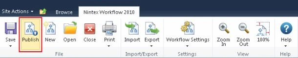 publish the Workflow