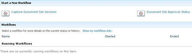 Document Set Approval Status workflow