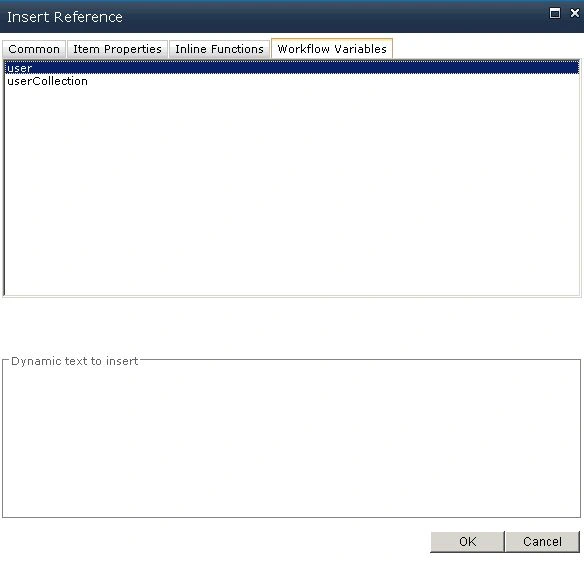 Workflow Variables tab