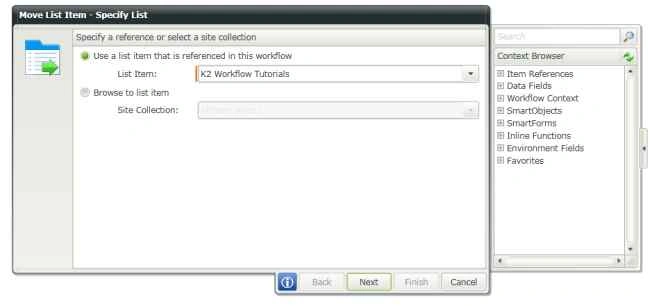 Specify a list item