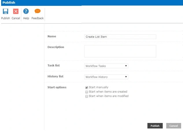 Publish the workflow