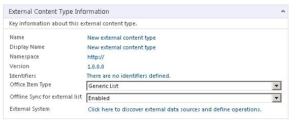 External Content Type informat