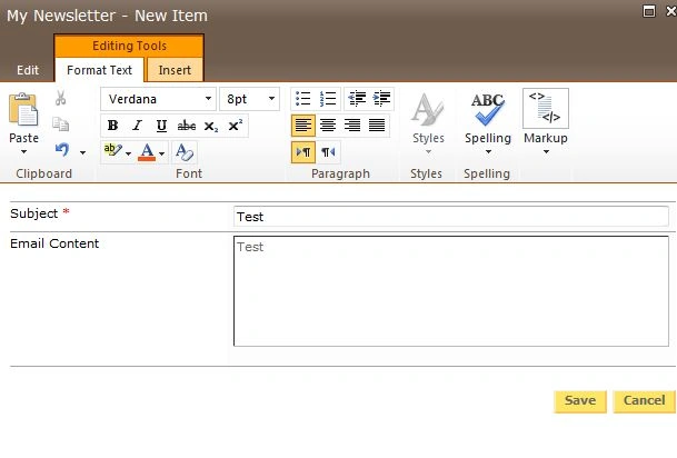 create new item