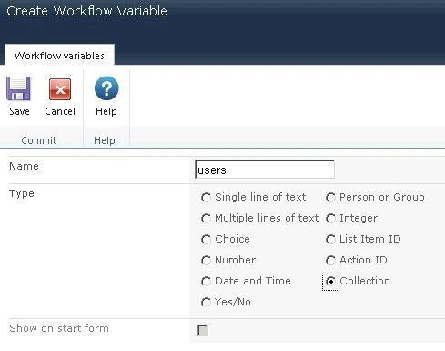 select variable type
