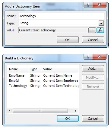 Add the dictionary