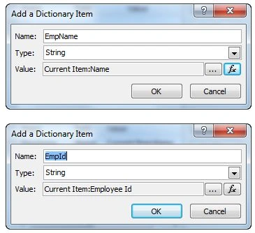 dictionary items