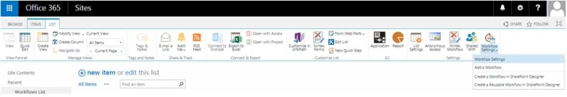 Workflow Settings