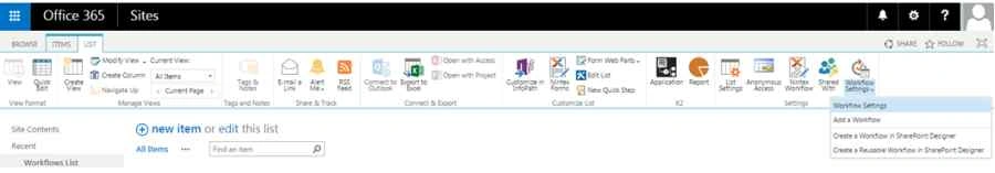 Workflow Settings