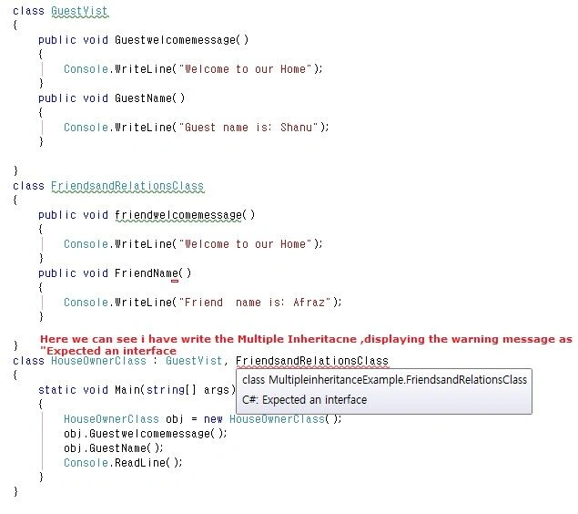 Warning error message