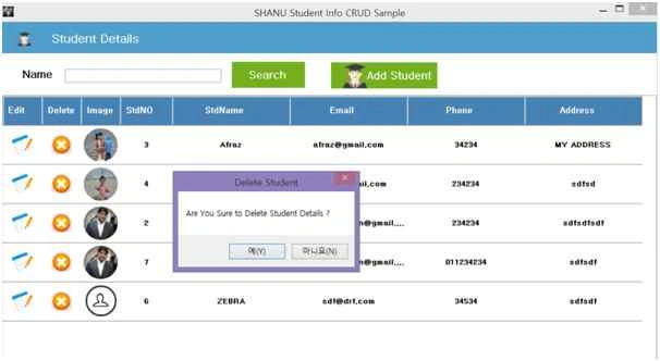 Delete Student Details
