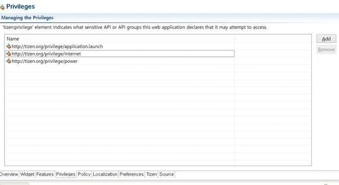 Privileges Tab