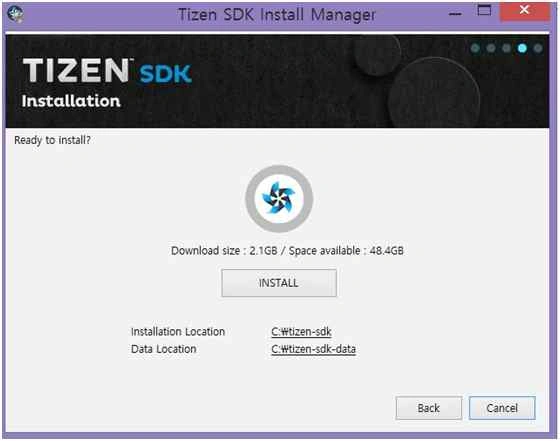 Install to install your TIZEN SDK